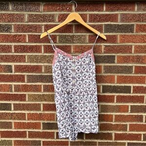 American Eagle White Pink and Navy Blue AztecSpaghetti Strap Mini Dress
